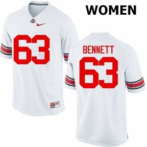 NCAA Ohio State Buckeyes Women's #63 Michael Bennett White Nike Football College Jersey TCB8645BS